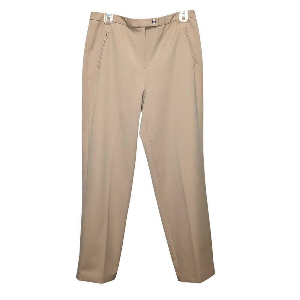 Talbots Casual Dress Ankle Crop Pants Womens Size 10 Tan Hi-Rise Pockets Stretch